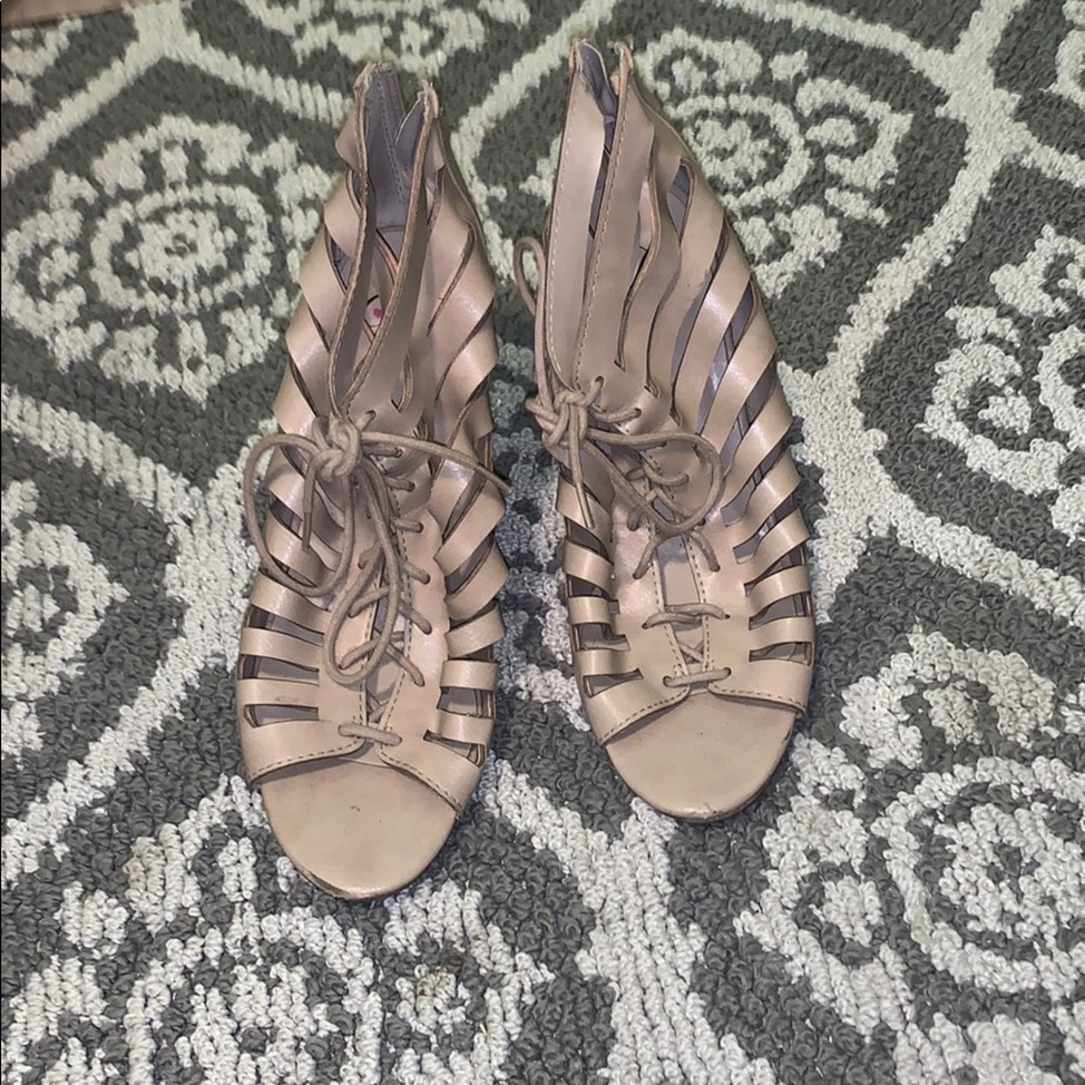 Tan high heels